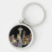 Dark be the Night - Luminous Seattle Skyline Keychain