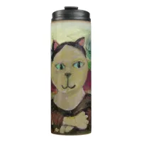 Meowna Mona Lisa Epic Cat Classic Painted Art Thermal Tumbler