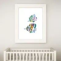 Tropical Fish Watercolor Nursery Art Poster