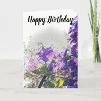 *~* Happy Birthday Clematis Flower Customize Card