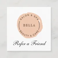 Minimal Modern Coral Salon and Spa Referral Card