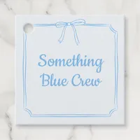 Elegant Something Blue Crew Cute Bow Bridal Party  Favor Tags