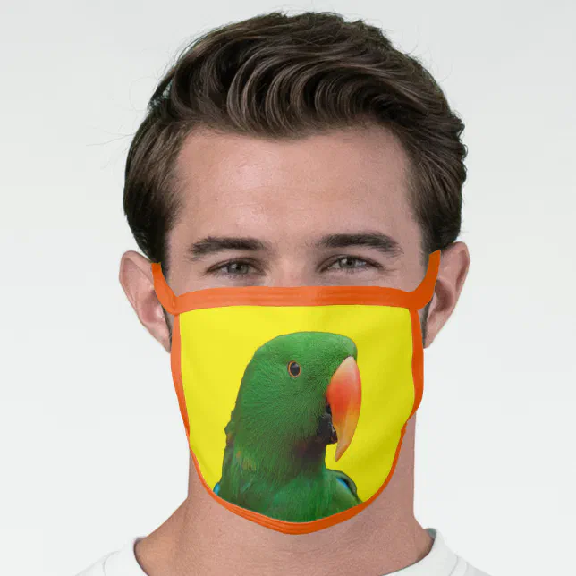 "The Green Orator" Eclectus Parrot Bird Face Mask