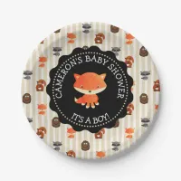 Personalized Baby Shower Plates Woodland Themed
