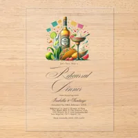 Mexican Fiesta Tequila Rehearsal Dinner Acrylic Invitations