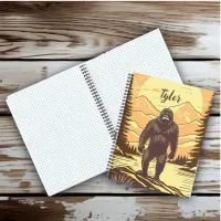 Bigfoot Sasquatch Retro Art Personalized Notebook