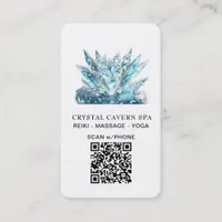 *~* Blue Cosmic Sparkling Magical QR Crystal Business Card