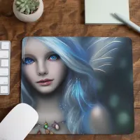 Ethereal Mystical Fairy Girl Mouse Pad