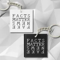 Facts Matter, Not Fake News Keychain