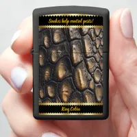 Shimmering snake skin patterns in light zippo lighter