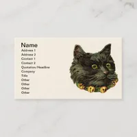 Vintage Black Kitty Business Card