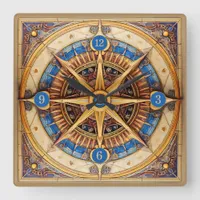 Steampunk Tarot Star Pattern#1 ID1081 Square Wall Clock