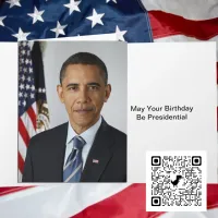 President Barack Obama 1st Term Portrait Birthday Card