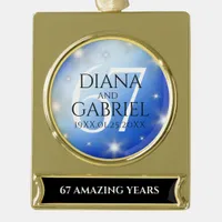 Elegant 67th Star Sapphire Wedding Anniversary Gold Plated Banner Ornament