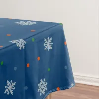 Christmas snowflakes and dots pattern tablecloth