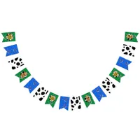 Green and Blue Cowboy Teddy Bear Birthday Banner