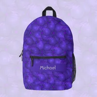 Purple planets, modern fractal pattern, custom printed backpack