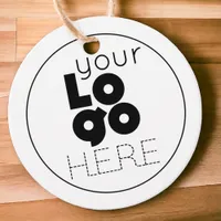 Modern Round Business Logo Black + White Hang Tag