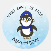 Funny Penguin Christmas Gift Tag