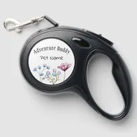 Chic Artistic Adventure Buddy in Watercolor Pastel Retractable Pet Leash