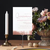 Elegant Rose Gold Foil Quinceañera Invitation