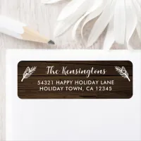 Rustic Wood Winter Holiday Pine Label