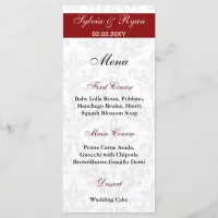 Damask Wedding Menus