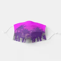 Purple Grey Palm Tree Summer Vibe Adult Cloth Face Mask