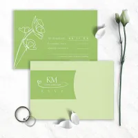 Thin Line Minimalist Wedding Celery/Mint ID919 RSVP Card