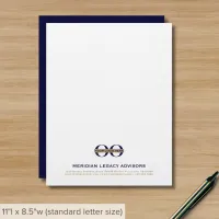 Navy Blue and Gold Letterhead with Logo