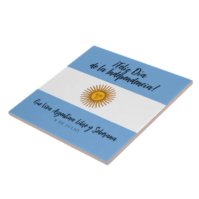 Argentina Independence Day Flag Ceramic Tile