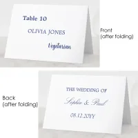 Individual Guest Dark Blue Wedding Place Card