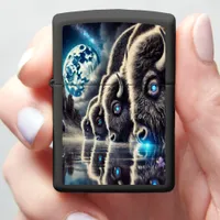 Enchanted Buffalo Reflections in Starry Waters Zippo Lighter