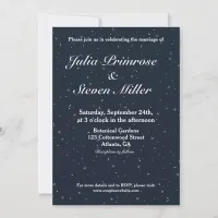 Celestial Navy Blue Sky & Stars Wedding Invitation