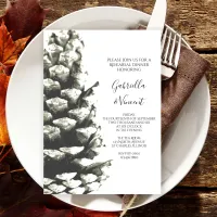 Natural Pine Cone Woods Wedding Rehearsal Dinner Invitation