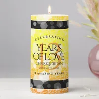 Elegant 13th Citrine Wedding Anniversary Pillar Candle