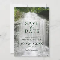 Waterfall Wedding Photo Save the Date