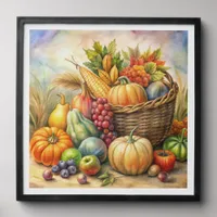 Basket of Fall Crops Photo Tile