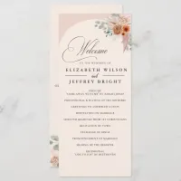 Rustic Calligraphy Boho Terracotta Pampas Wedding Program