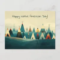 Native American Tribe Tents Postcard