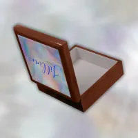 Monogram Name in Blue on Mother Of Pearl |  Gift Box