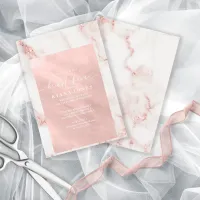 Modern Marble Glitter Bridal Shower RoseGold ID816 Invitation