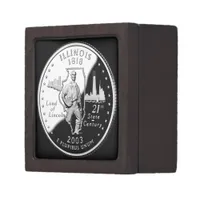 Faux Illinois State Quarter Keepsake Box