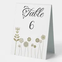 Elegant Timeless Soft Gold Floral Minimalism Table Tent Sign