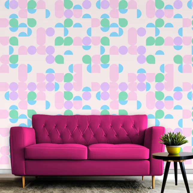 Modern Colorful Pastel Shape & Pattern for Room Wallpaper
