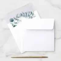 Eucalyptus leaves botanical greenery Wedding Envelope Liner