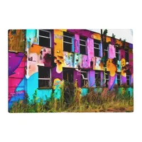 Pink and Purple Graffiti Art | Abandoned Building  Placemat