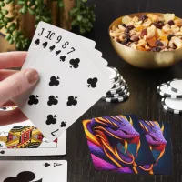 Cobra snake with vibrant orange and purple scales poker cards