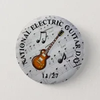 National Electric Guitar Day November 27th Holiday Button