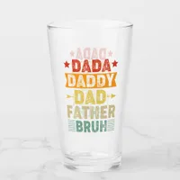 Dada Daddy Dad Father Bruh Father's Day Colorful Glass